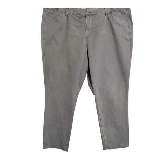 Old Navy Pixie Secret Slim Pockets Crop Ankle Pants Womens 22 Long Gray Stretch - Picture 1 of 7